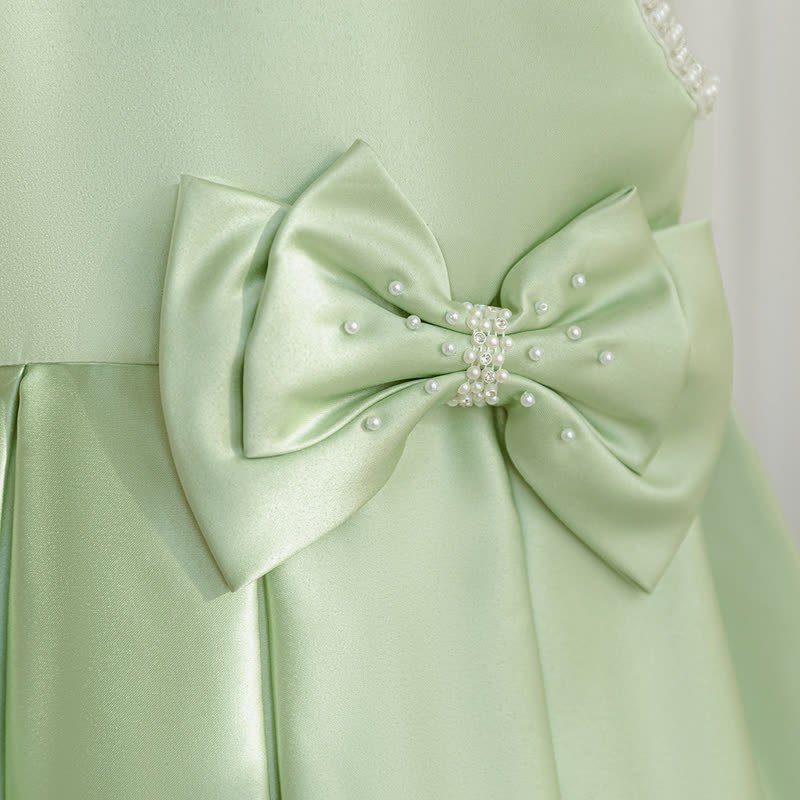 Satin Bow Sleeveless Midi Dresses - image 21