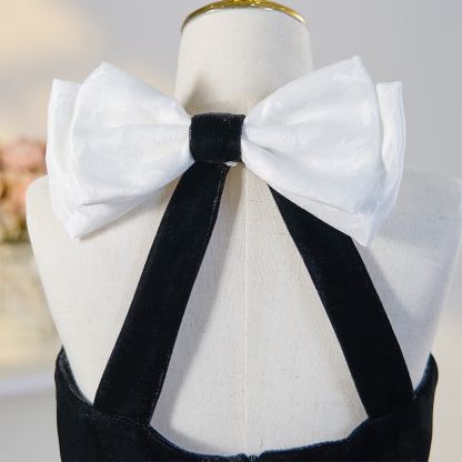 [Archive Sale] Velvet Folds Bow Sleeveless Mid-long Dresses - image 4