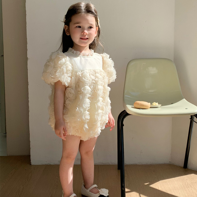 Cotton Rosette Short Sleeve Regular Bodysuit - image 4