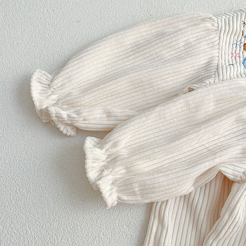 Corduroy Ditsy Floral Long Sleeve Mid-long Dresses&Bodysuit - image 25