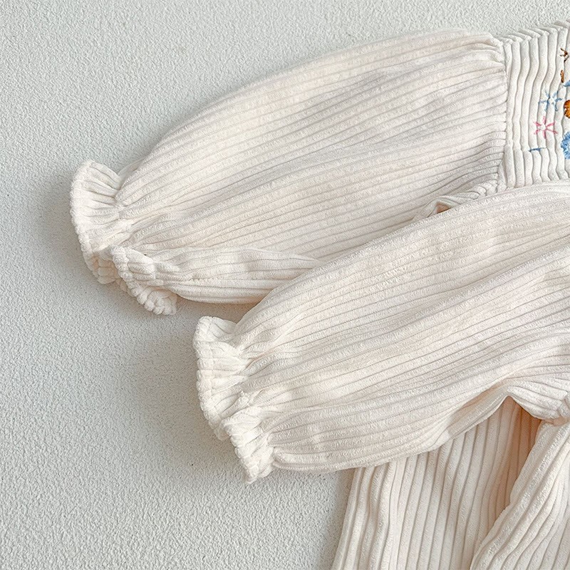 Corduroy Ditsy Floral Long Sleeve Mid-long Dresses&Bodysuit - image 25