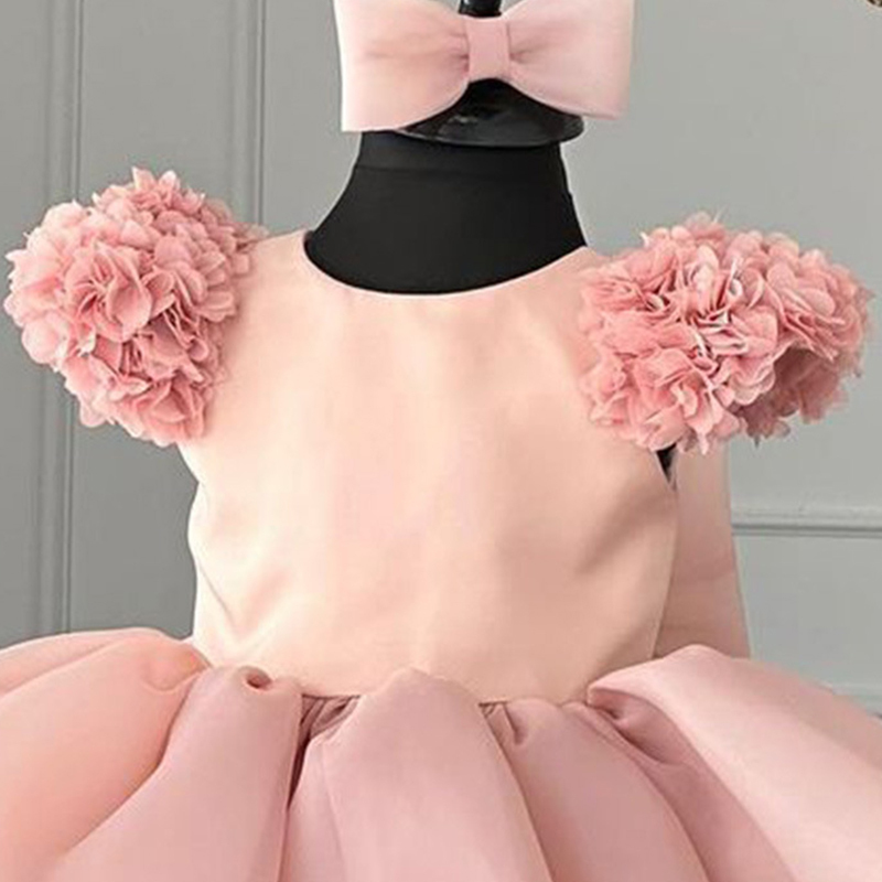 Organza Rosette Short Sleeve Midi Dresses - image 3