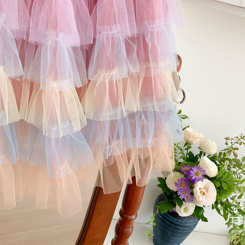 Mesh Folds Mid-long Skirts - image 11