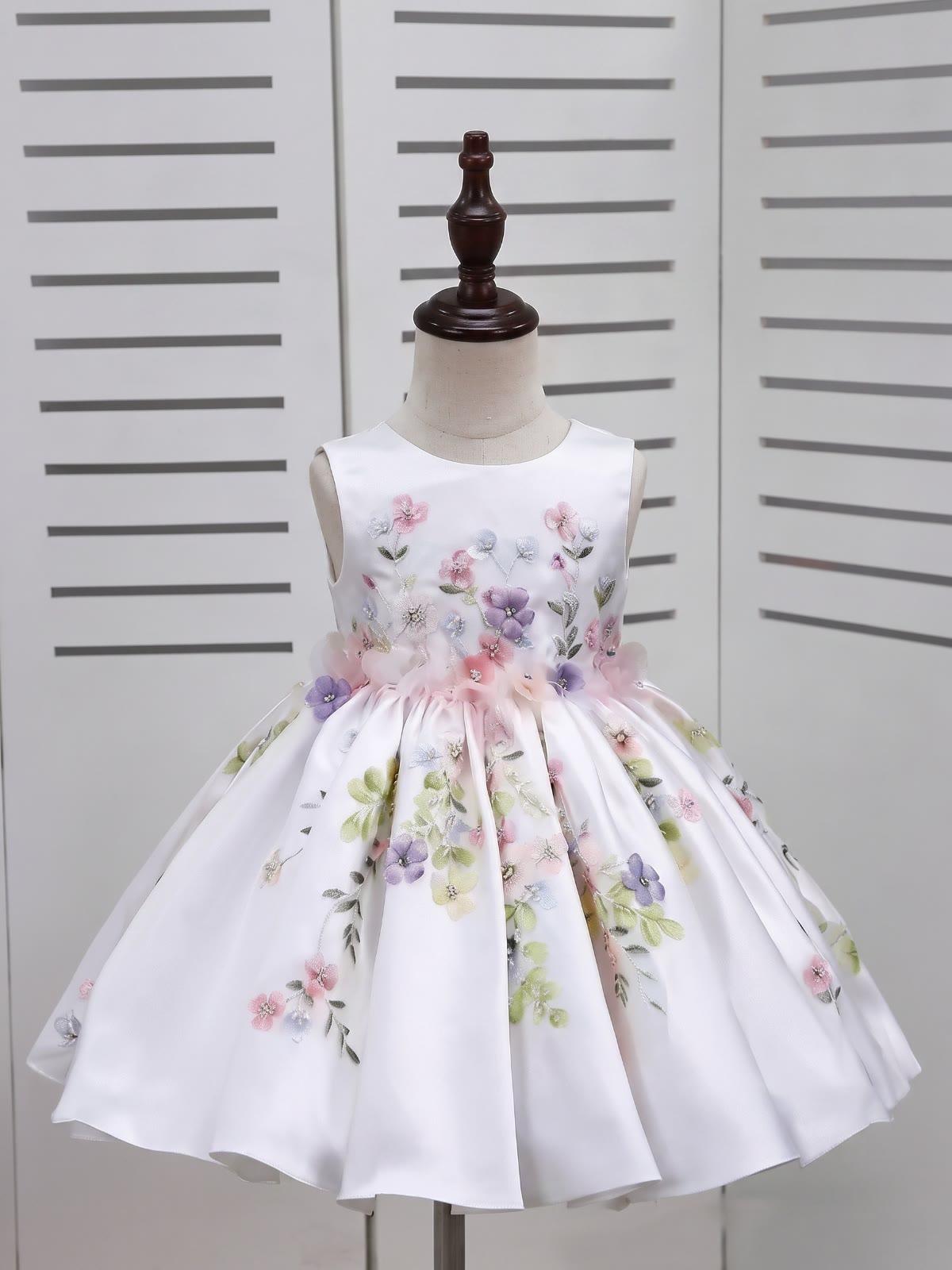 Satin Rosette Sleeveless Midi Dresses - White  - 15-16Y - image 11