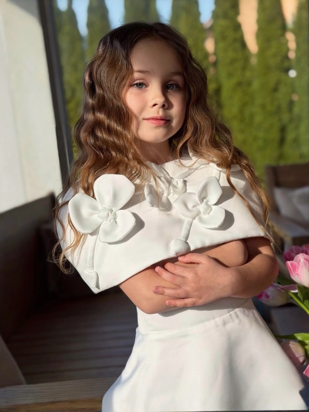 Satin Rosette Sleeveless Short Two-piece Set - image 6