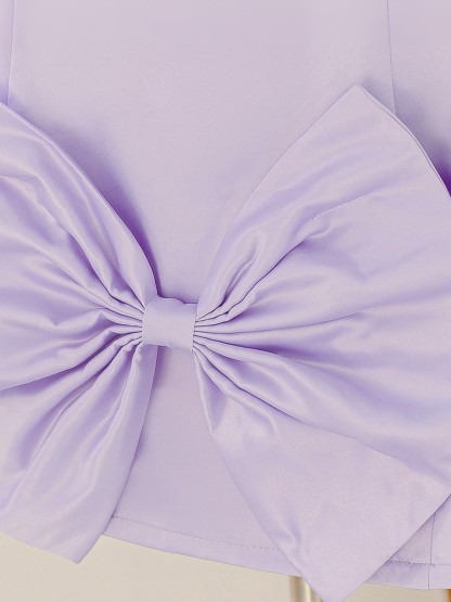 Satin Bow Sleeveless Midi Dresses - image 7