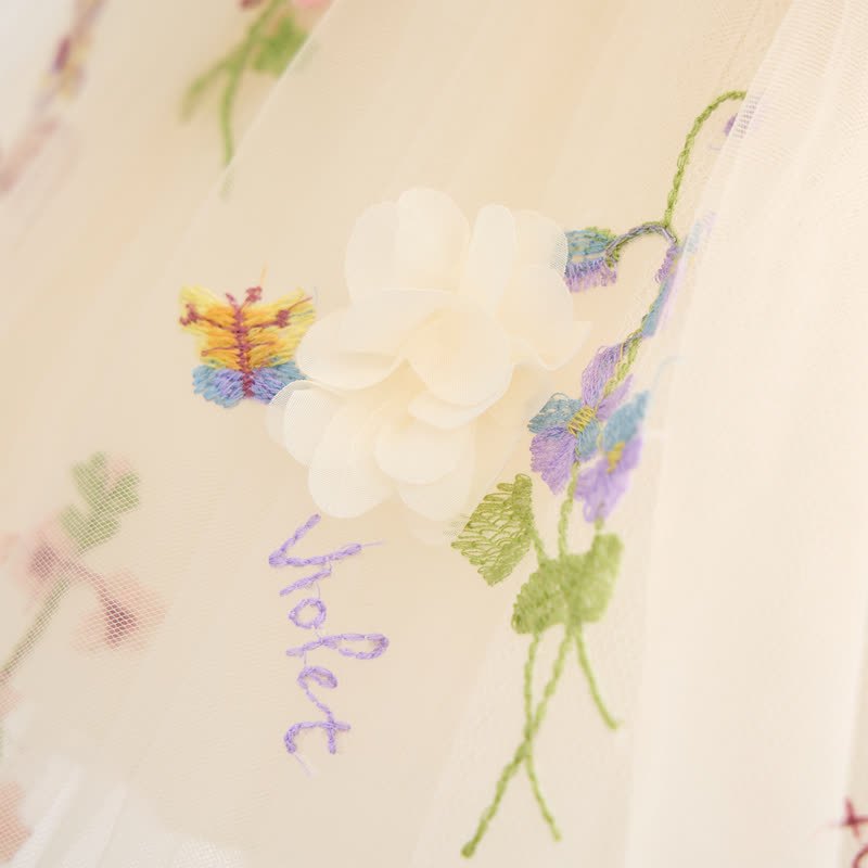 Mesh Rosette Sleeveless Midi Dresses Without Hat - image 9