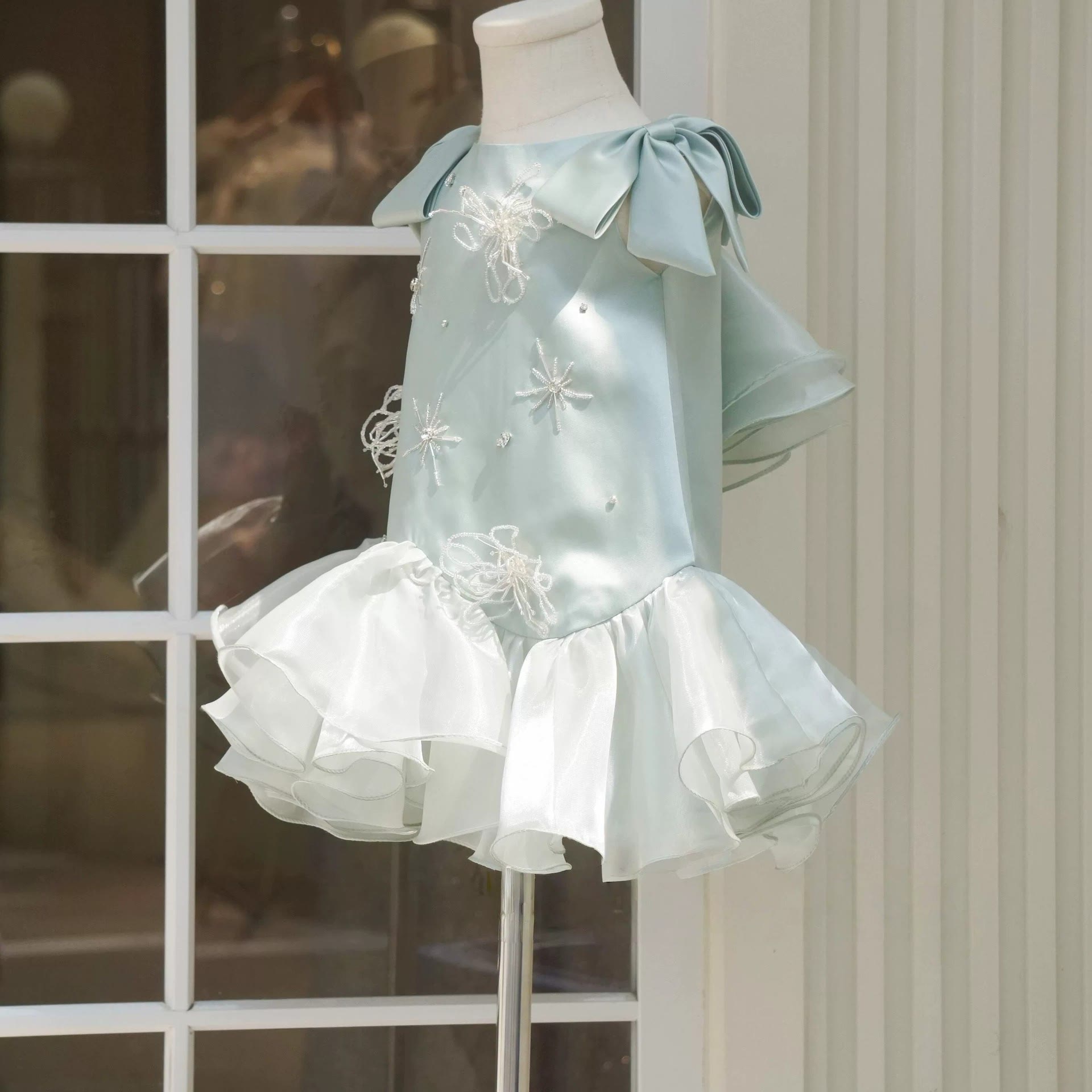 Satin Rosette Sleeveless Midi Dresses - image 4