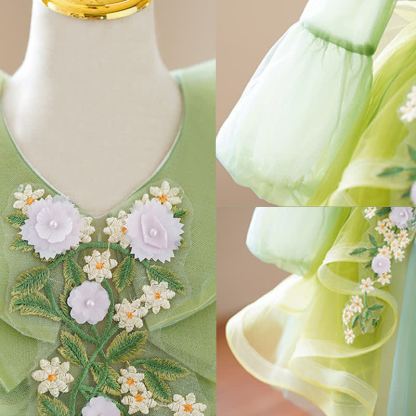 [Archive Sale] Mesh Applique Long Sleeve Maxi Dresses - image 5