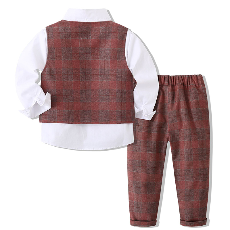 Cotton Bow Long Sleeve Regular 3-piece Formal Suit - image 2