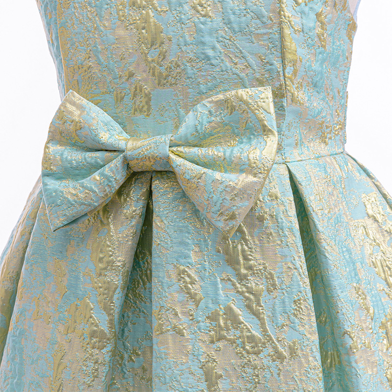 [Archive Sale] Jacquard Bow Short Sleeves Midi Dresses - image 8