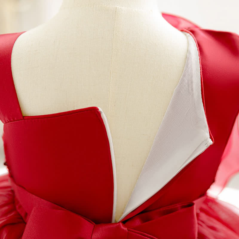 Chemical Fiber Blend Folds Rosette Sleeveless Midi Dresses - image 5