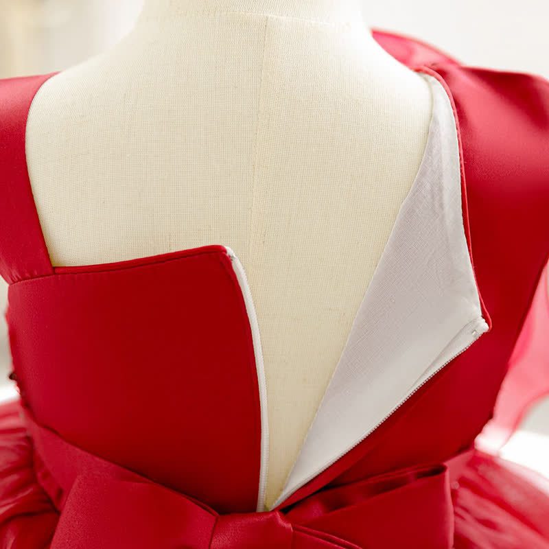 Chemical Fiber Blend Folds Rosette Sleeveless Midi Dresses - image 5