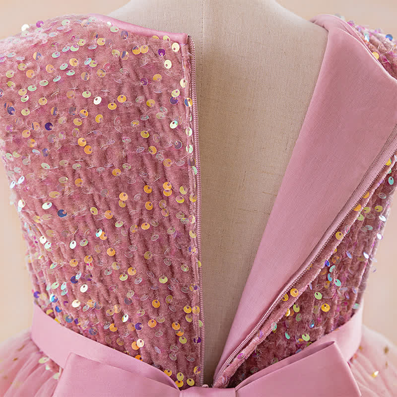 Sequins & Mesh Bow Sequins Sleeveless Maxi Dresses - image 21