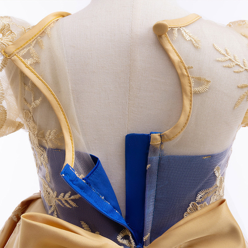 Mesh Lace Bow Lace Imitation Pearls Short Sleeve Mid-long Dresses - image 40