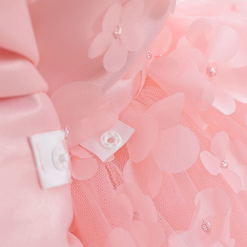 Embroidery Mesh Rosette Bow Sleeveless Short Dresses - image 7