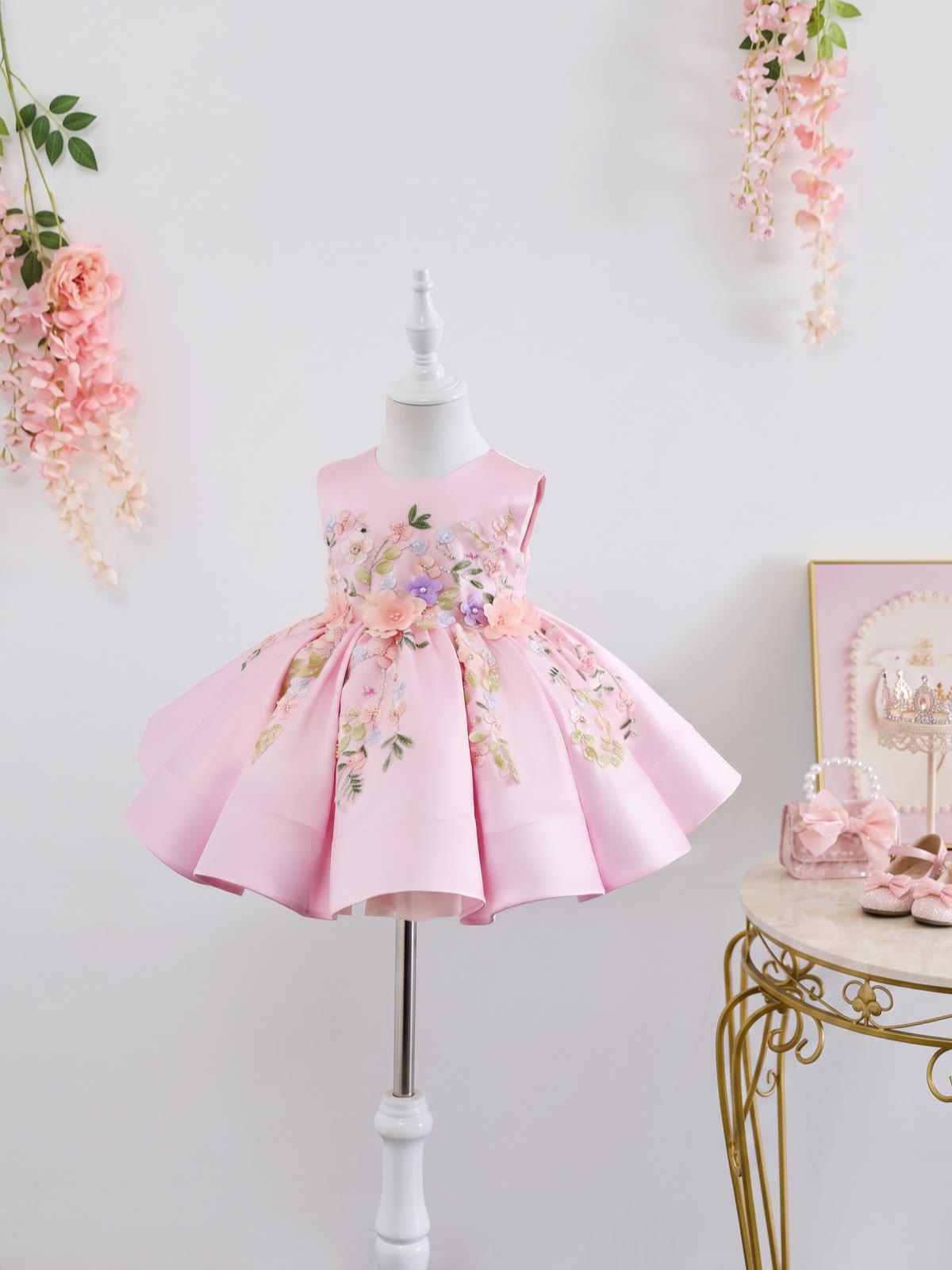Satin Rosette Sleeveless Midi Dresses - image 4