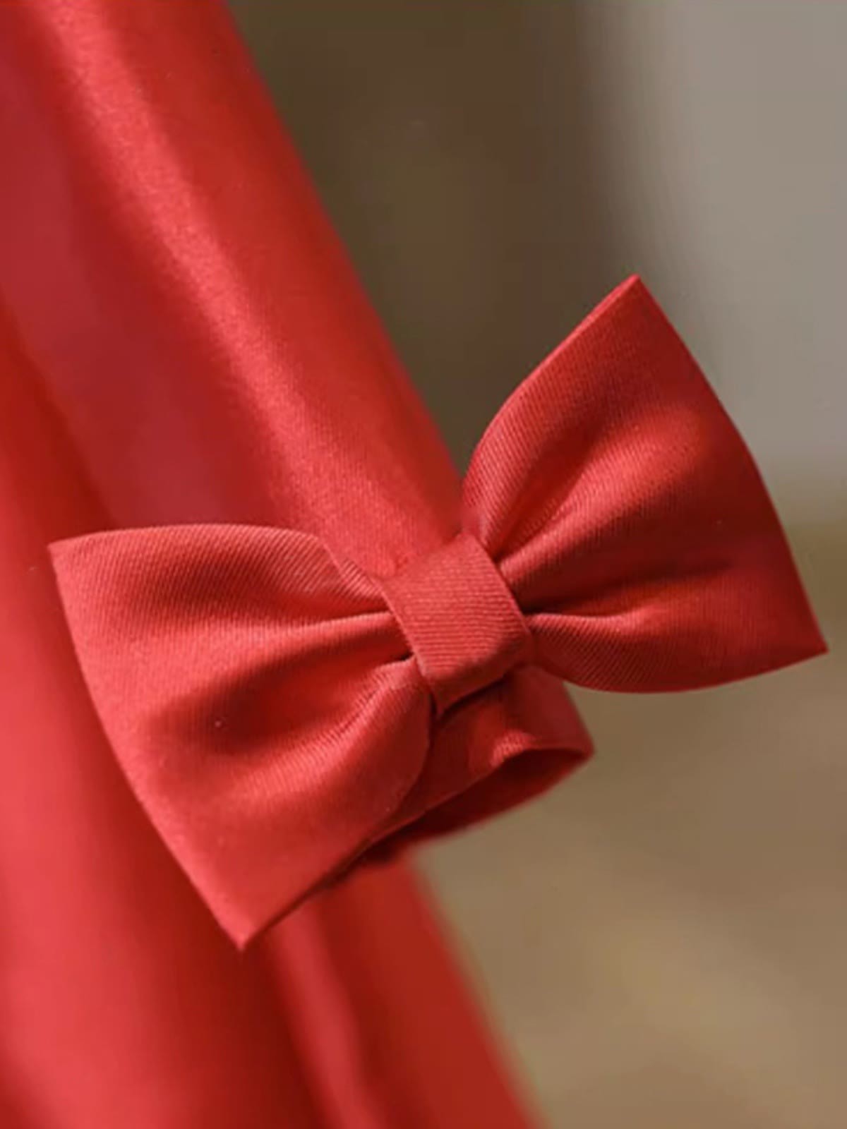 Satin Bow Long sleeve Midi Dresses - image 9