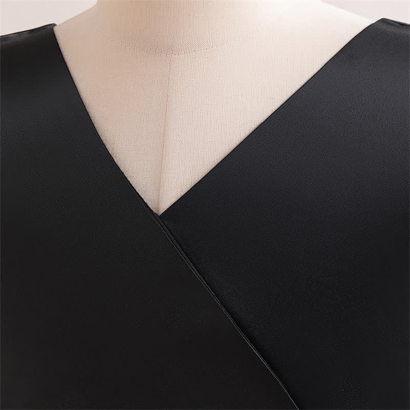 Satin & Mesh Bow Sleeveless Maxi Dresses - image 40