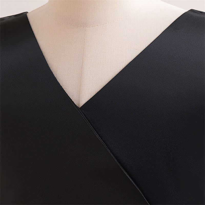 Satin & Mesh Bow Sleeveless Maxi Dresses - image 40