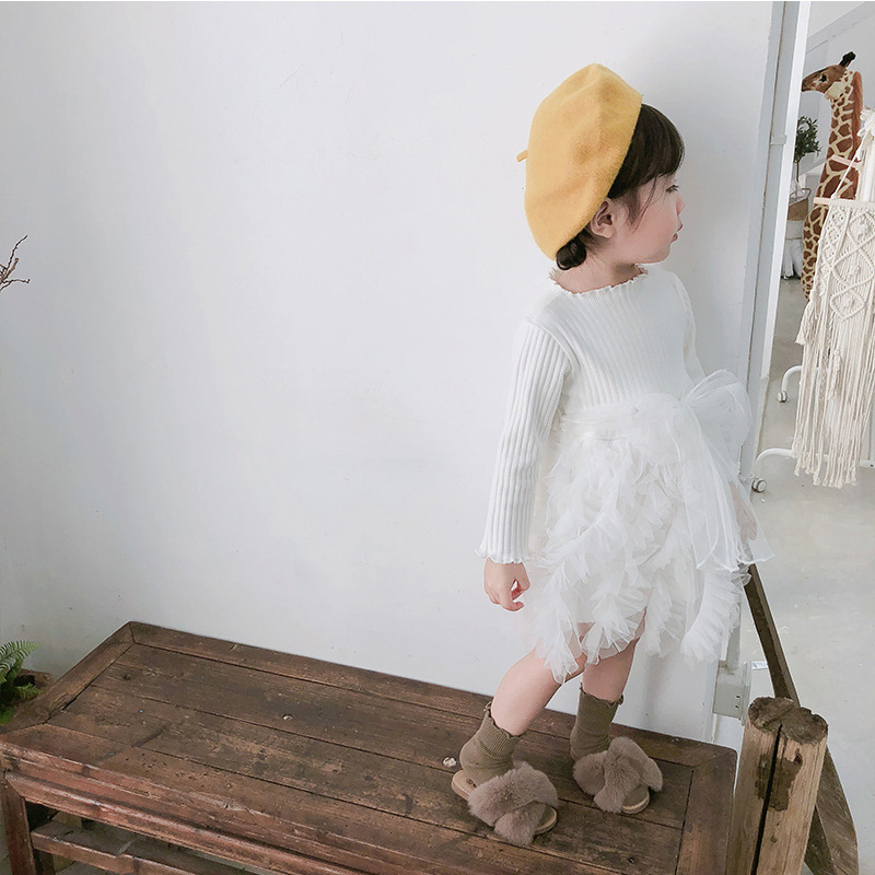 Mesh Folds Long sleeve Regular Dresses - image 18