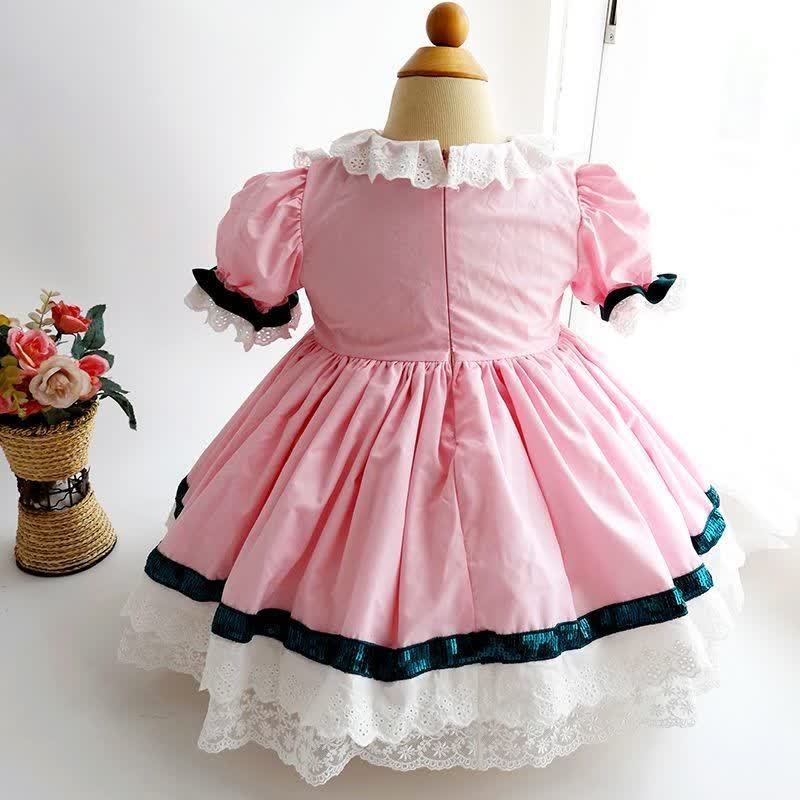 Lace Stitching Lace Short Sleeve Midi Dresses - image 9