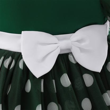 Mesh Bow Short Sleeve Maxi Dresses - image 6