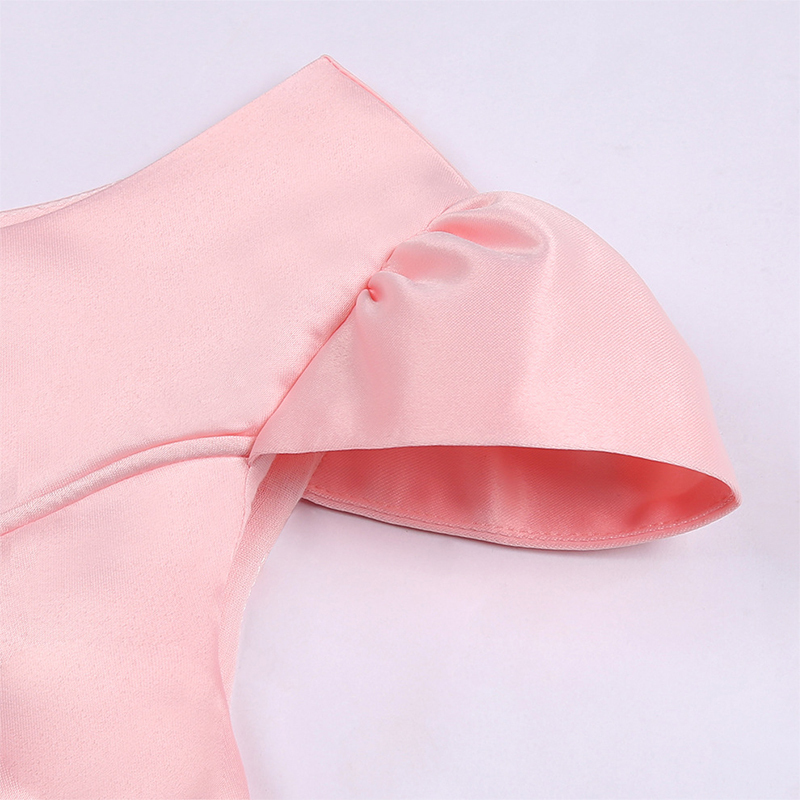 Satin Bow Cap Sleeve Regular Dresses - image 6