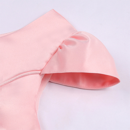 Satin Bow Cap Sleeve Regular Dresses - image 6