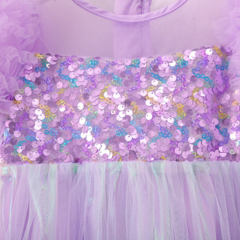 Mesh Butterfly Sequins Short Sleeve Midi Dresses - image 5