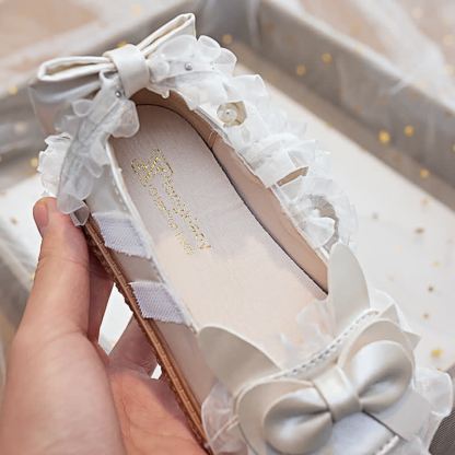 Solid Bow Pearl Open Toe Sandals - image 16
