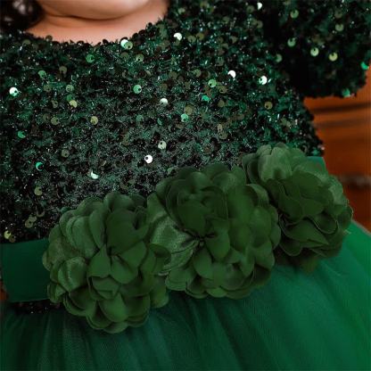 Sequins & Mesh Bow Sequins Short Sleeve Mid-long Dresses - image 54