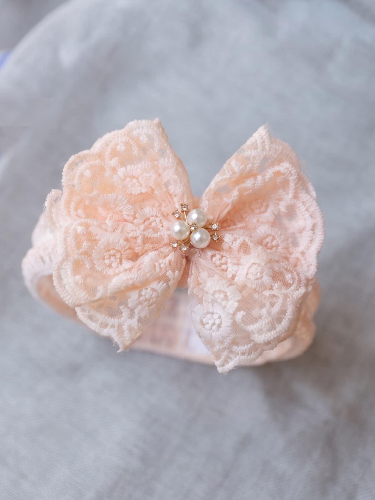 Solid With Embroidery Hairband - Pink Pearls - image 6