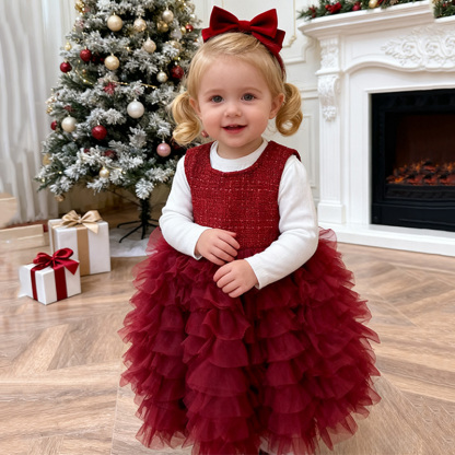 Tweed Folds Bow Long Sleeve Regular Dresses&two-piece Set - image 6