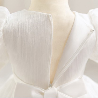 Chemical Fiber Blend Bow Folds Short Sleeve Midi Dresses - image 5