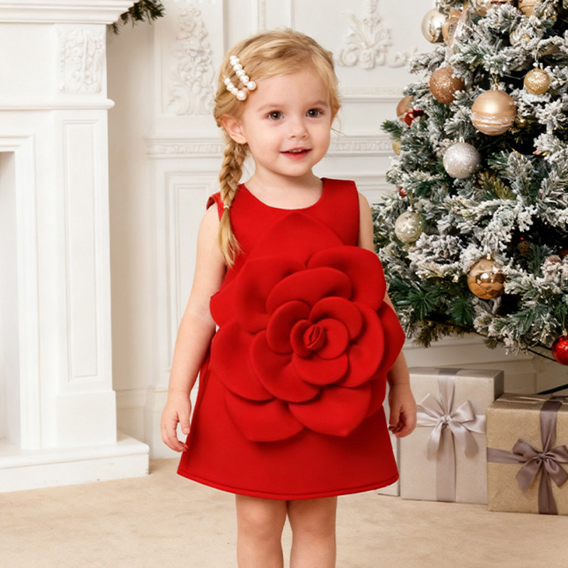 Scuba Knit Rosette Sleeveless Regular Dresses - image 21