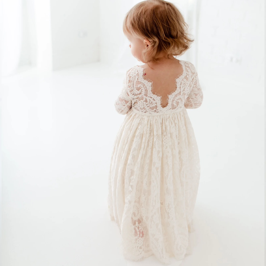 Lace Backless Long Sleeve Maxi Dresses - image 4