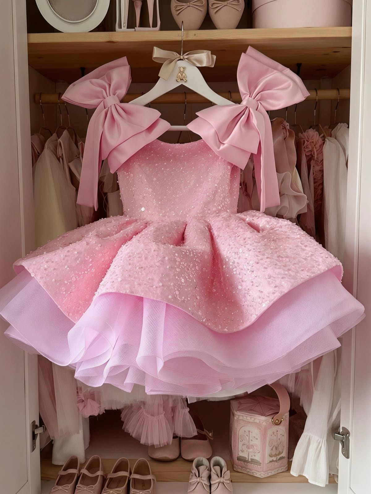 Glitter Bow Sleeveless Midi Dresses - image 4