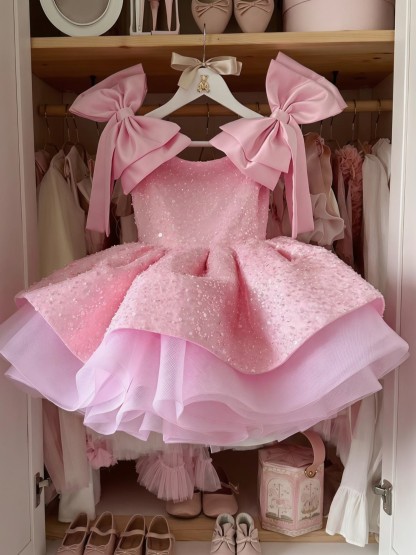 Glitter Bow Sleeveless Midi Dresses - image 4