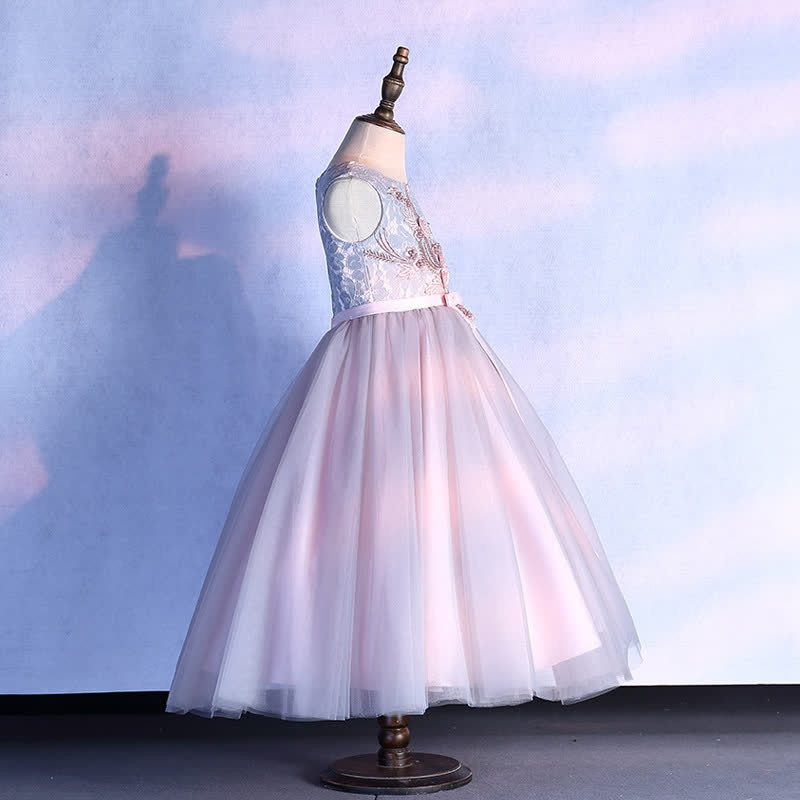 Mesh Applique Cap Sleeveless Maxi Dresses - image 3