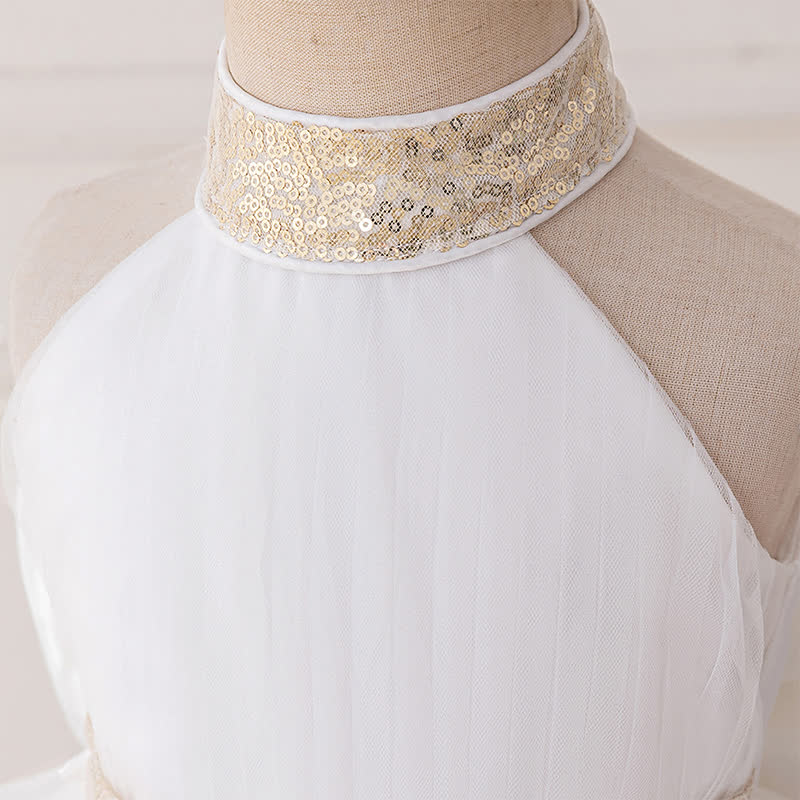 Mesh Bow Sequins Sleeveless Maxi Dresses - image 13