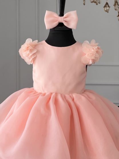 Organza Rosette Short Sleeve Midi Dresses - image 8