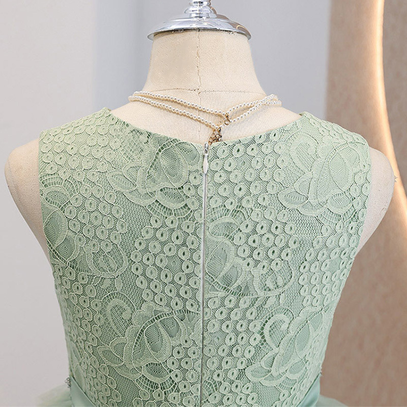 Mesh Bow Folds Lace Sleeveless Maxi Dresses - image 6