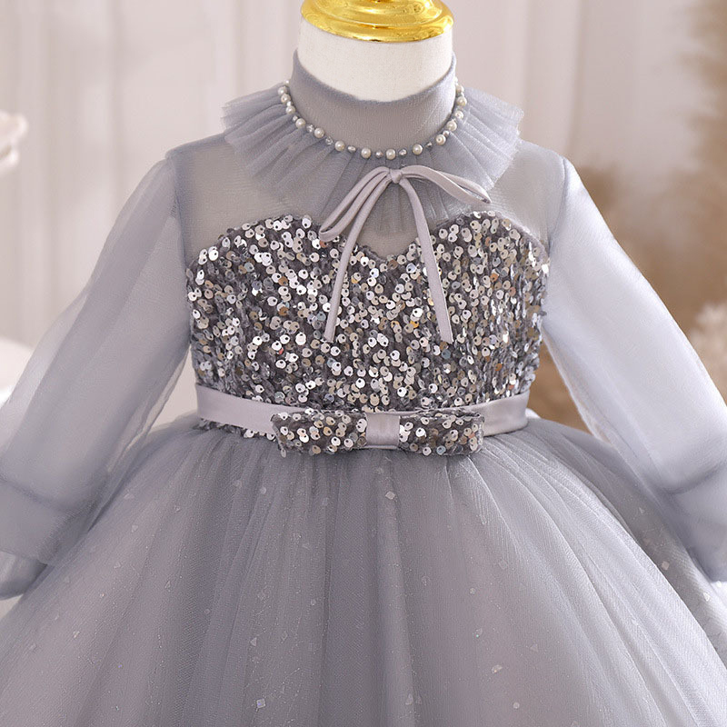 [Archive Sale] Mesh Split Joint Long Sleeve Midi Dresses - image 5