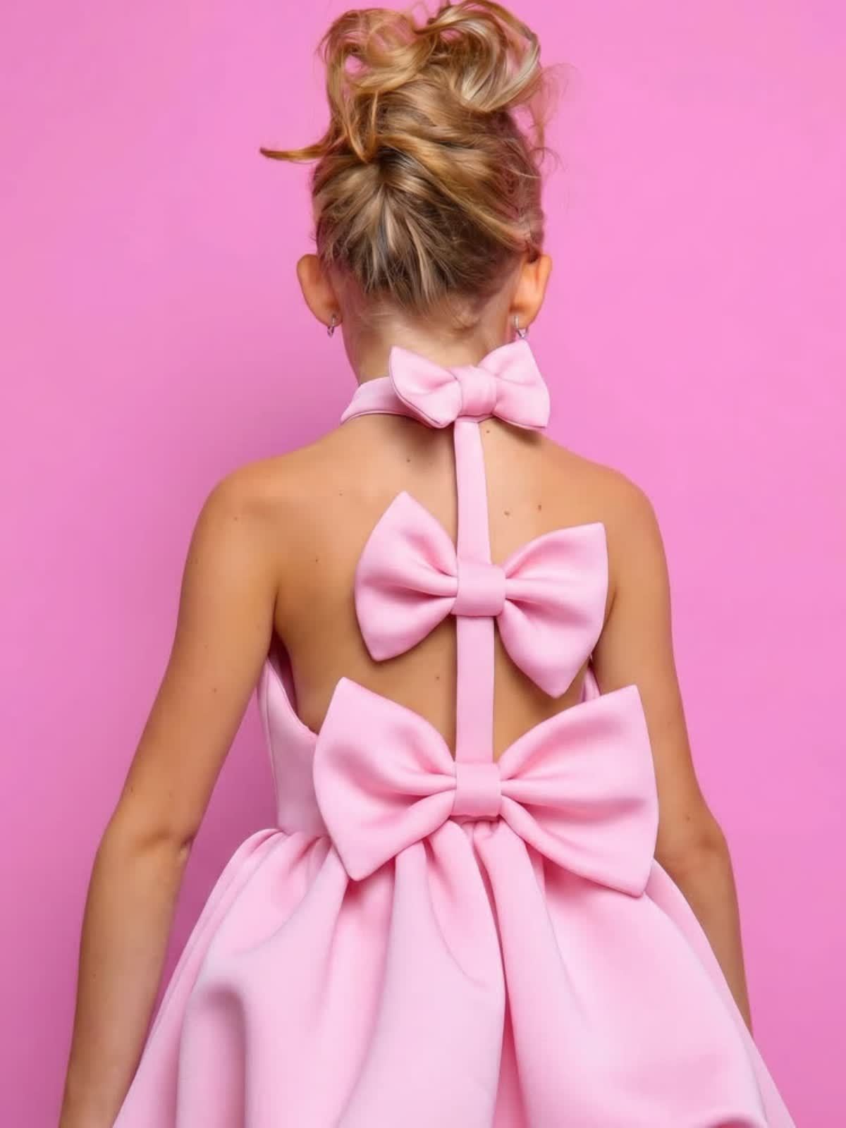 SCUBA KNIT Bow Short Sleeve Short Dresses - image 9