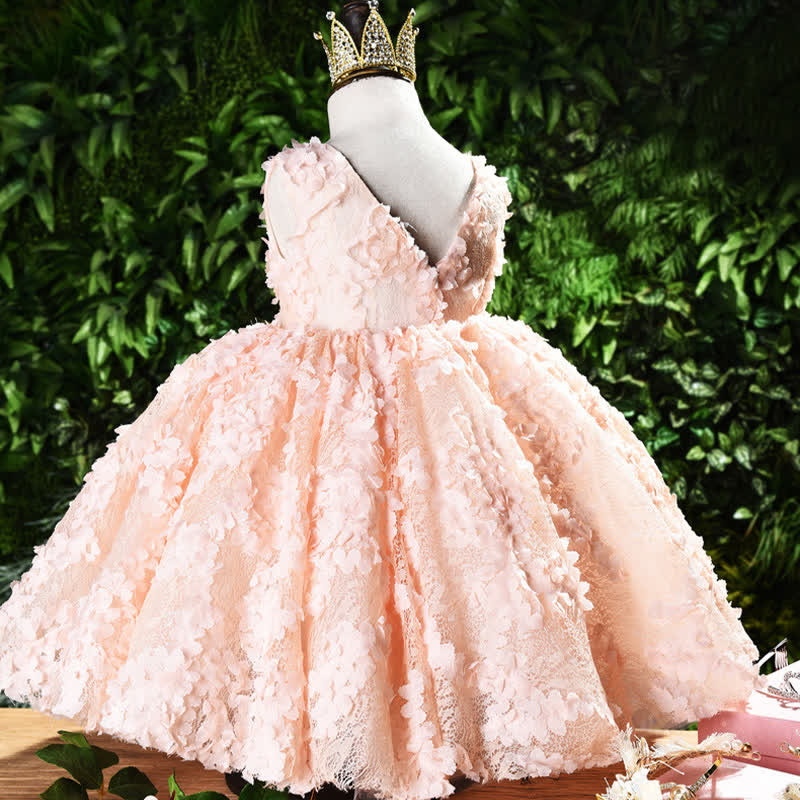 Chemical Fiber Blend Lace Rosette Sleeveless Maxi Dresses - image 3