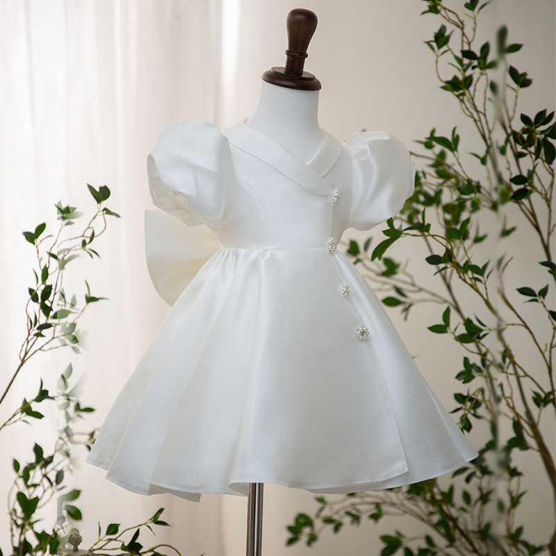 Satin Buckle Short Sleeve Midi Dresses - image 3
