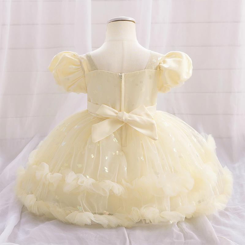 Mesh Bow Short Sleeve Midi Dresses - image 36