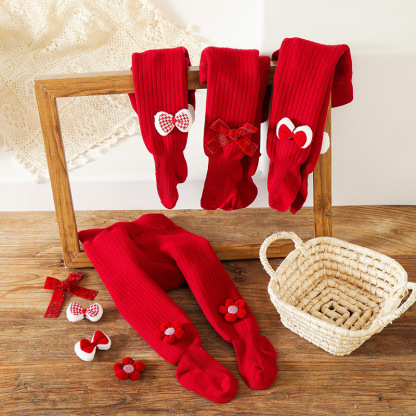 Solid With Bow Lace Thermal Leggings - image 5