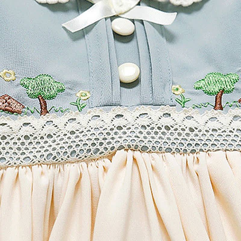 [Archive Sale] Chemical Fiber Blend Stitching Lace Short Sleeve Midi Dresses - image 6